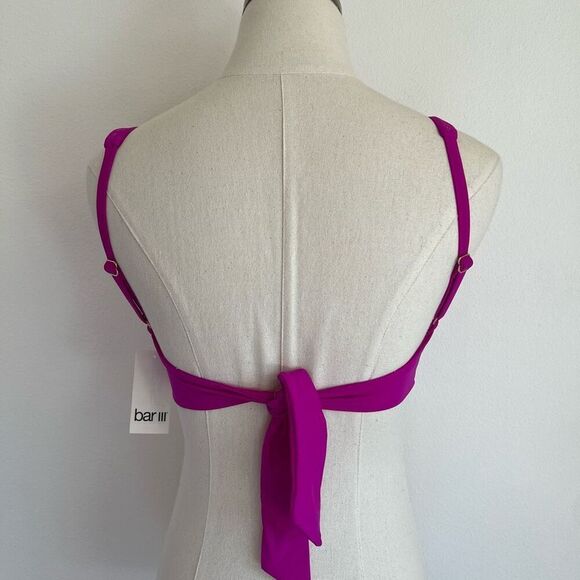 Bar III Banded Ring Bikini Top in Pink, Size XS - Picture 8 of 12